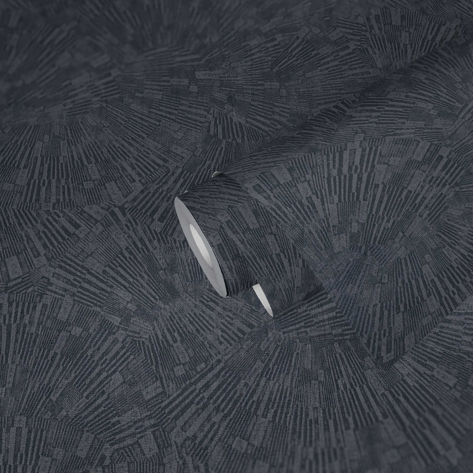             Einfarbige Tapete mit Grafikmuster & Glanz-Effekt – Blau
        