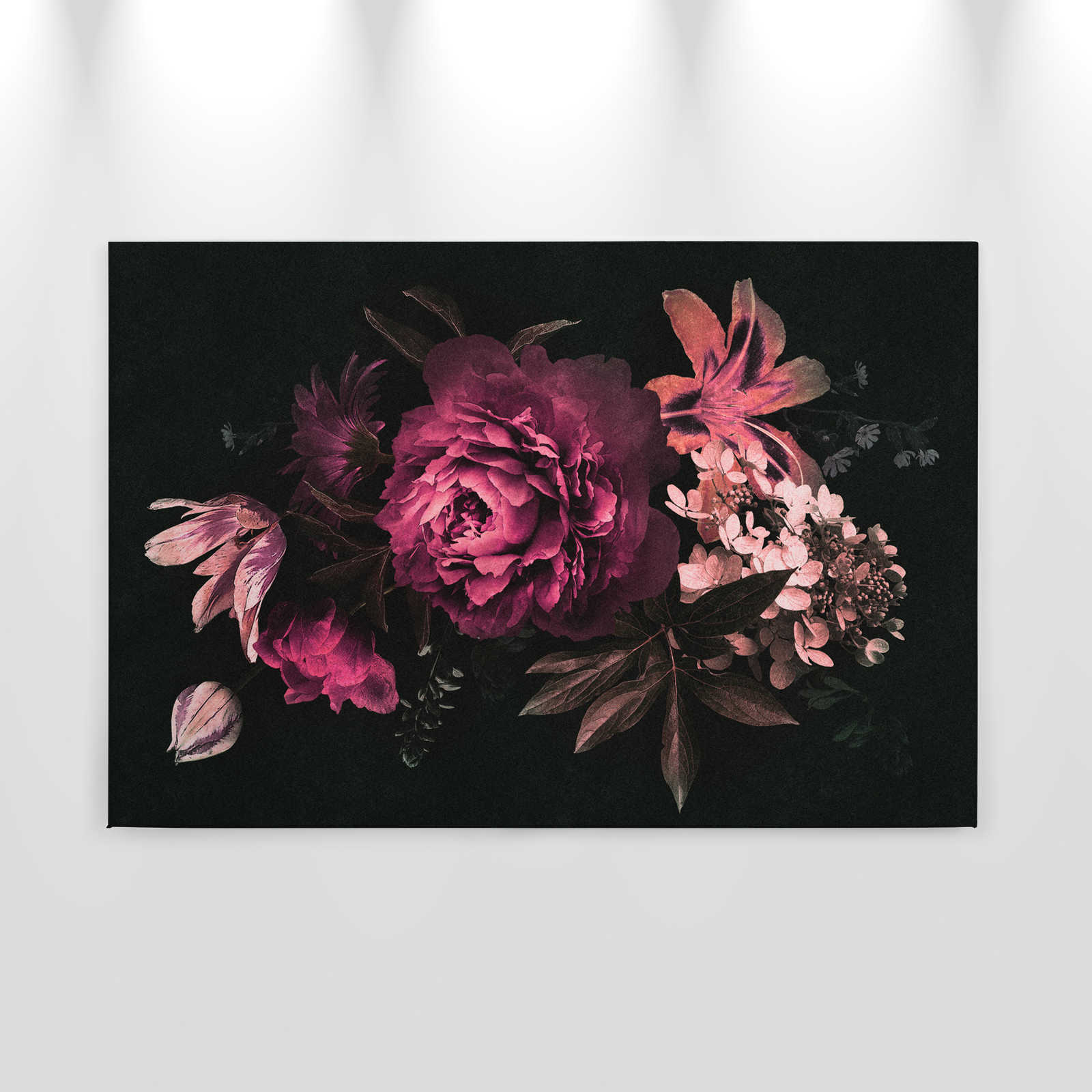             Drama queen 3 - Canvas schilderij romantisch boeket bloemen - Kartonnen structuur - 0.90 m x 0.60 m
        