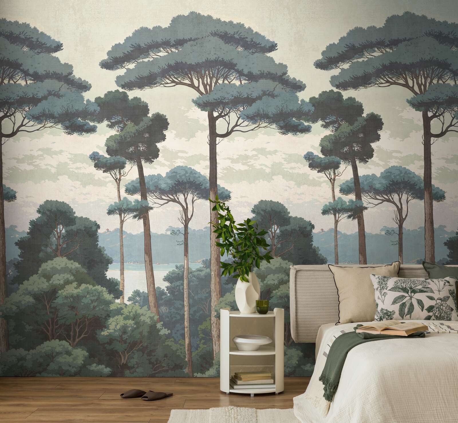 Wallpaper, Waldbild Wandbemalung, Baum Muster, Wohnzimmer Dekor, Akzentwand