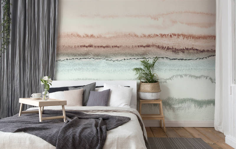 wanddeko, wandtapete, gemusterte wand, hautfarbige farben, pflanzenuntersetzer