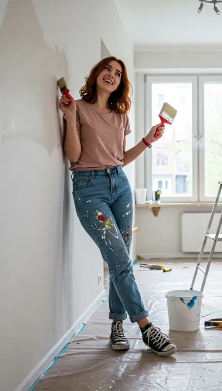 Hosen, Jeans, Mädchen, Person, Jugendlich