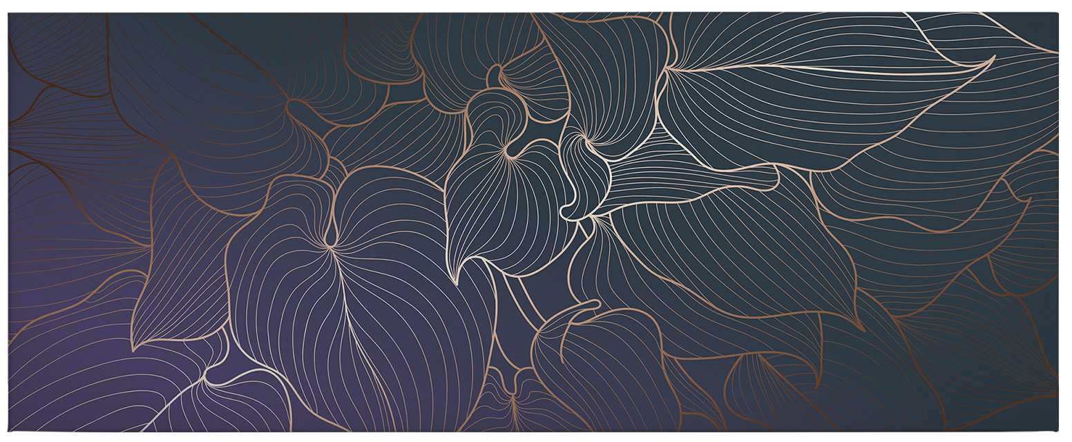             Panorama Leinwandbild florale Linienzeichnung – 1,00 m x 0,40 m
        