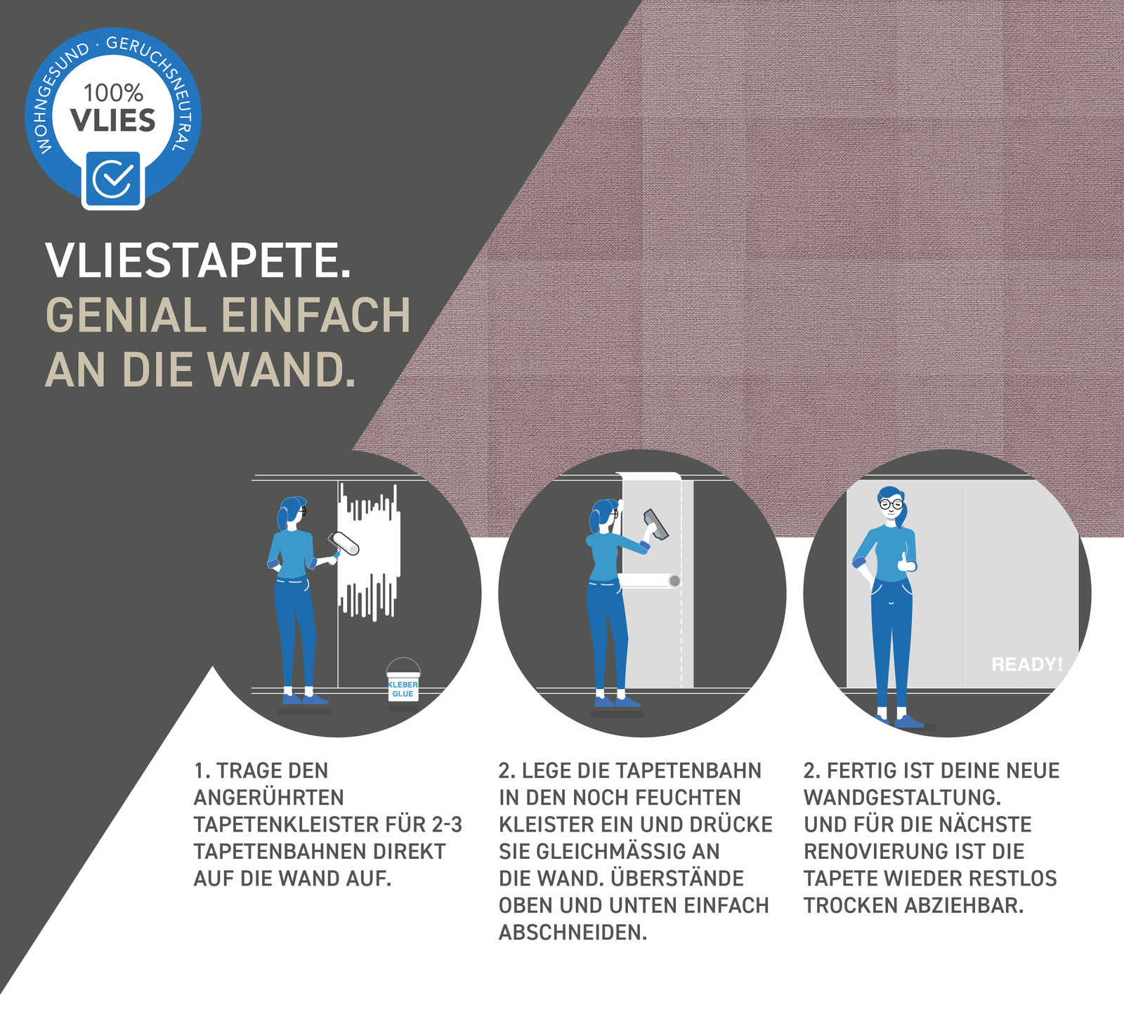 Tapetenbake, Wandgestaltung, Tapetenvorlage, Renovierungsanleitung, Wandreparatur