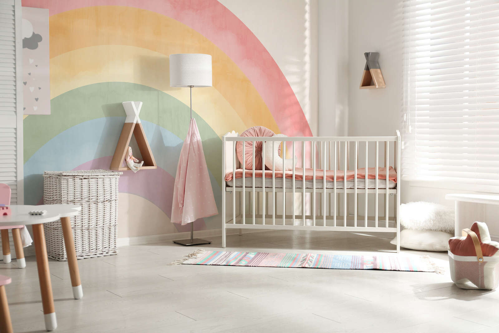             Kinderzimmer Fototapete Regenbogen-Träume – Bunte Vliestapete für fröhliche Wände – Bunt
        