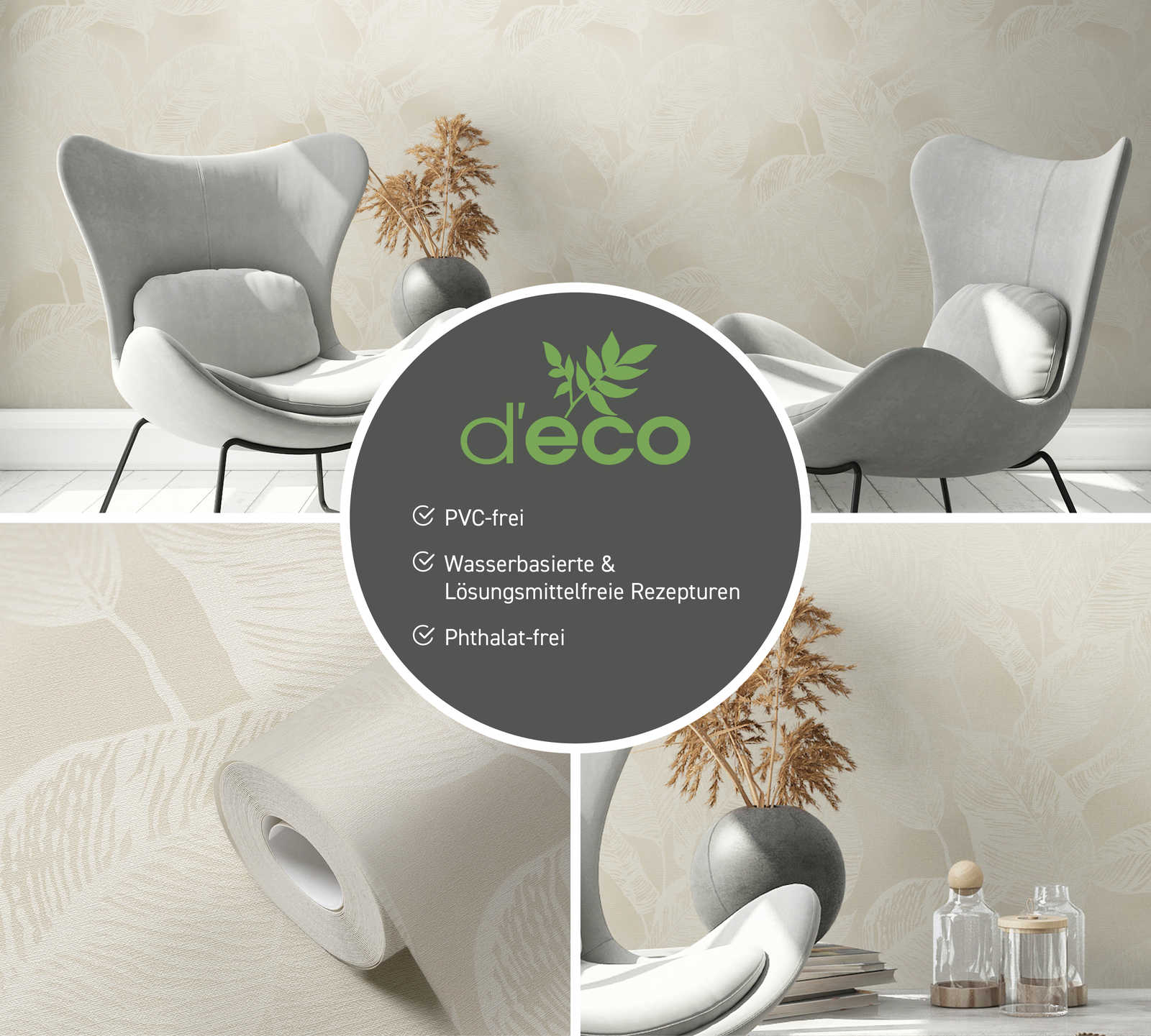 Sessel, Montagebild, Kissen, Pflanze, Papierrolle