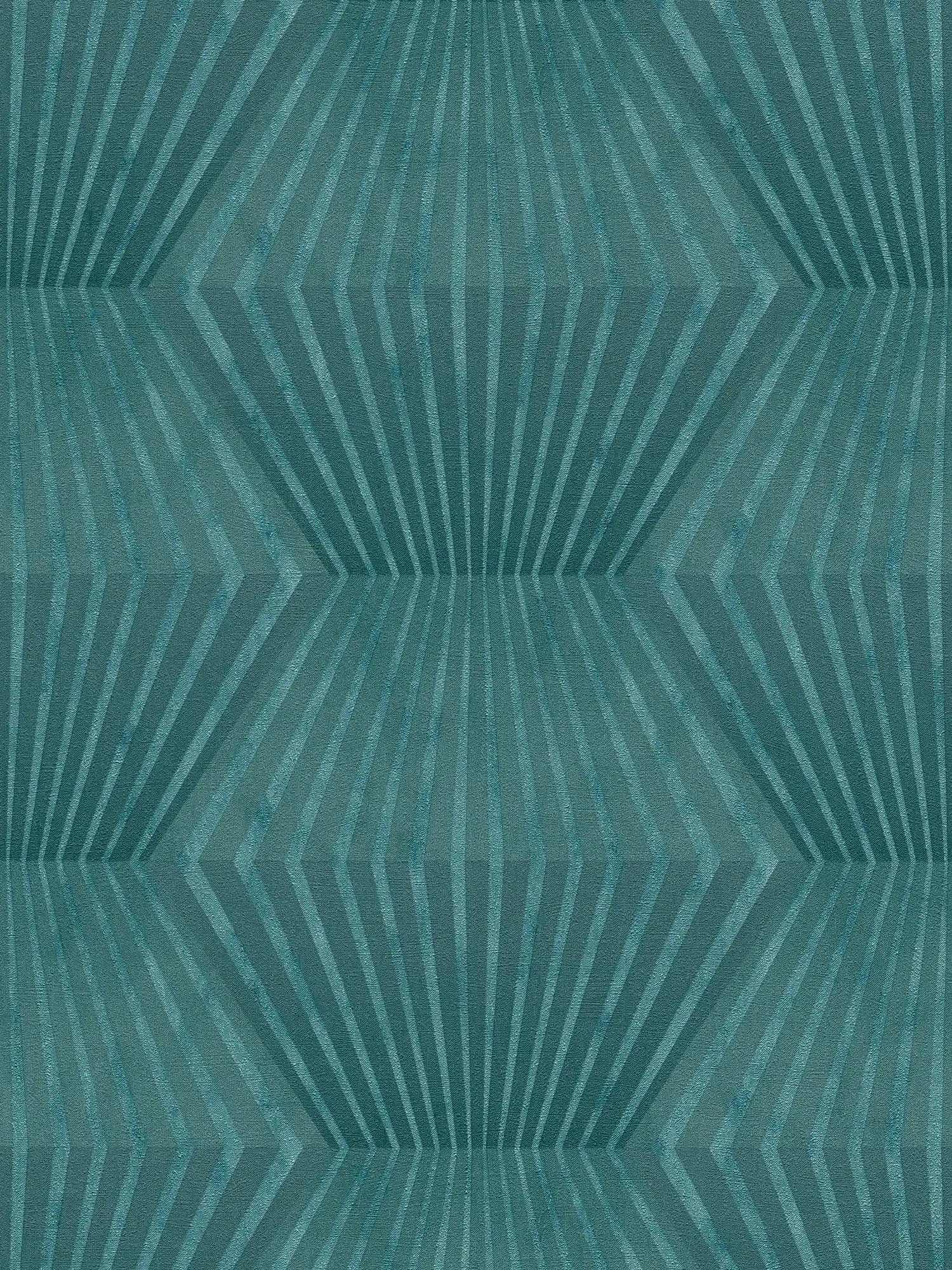         Art deco wallpaper with line pattern & metallic whole - Green
    