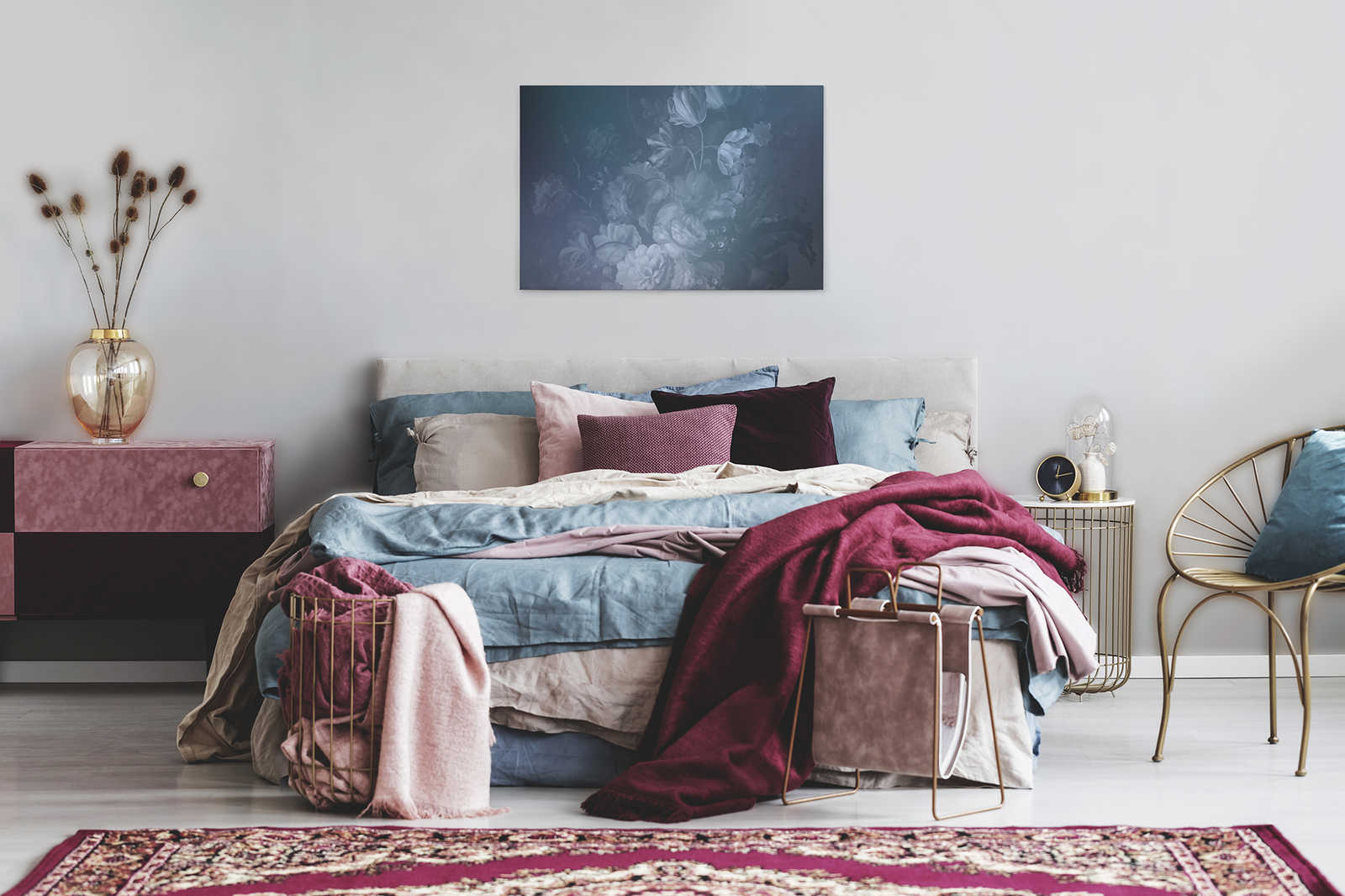 Dutch pastel 1 - Leinwandbild mit kunstvollen Rosenmotiv – 0,90 m x 0,60 m