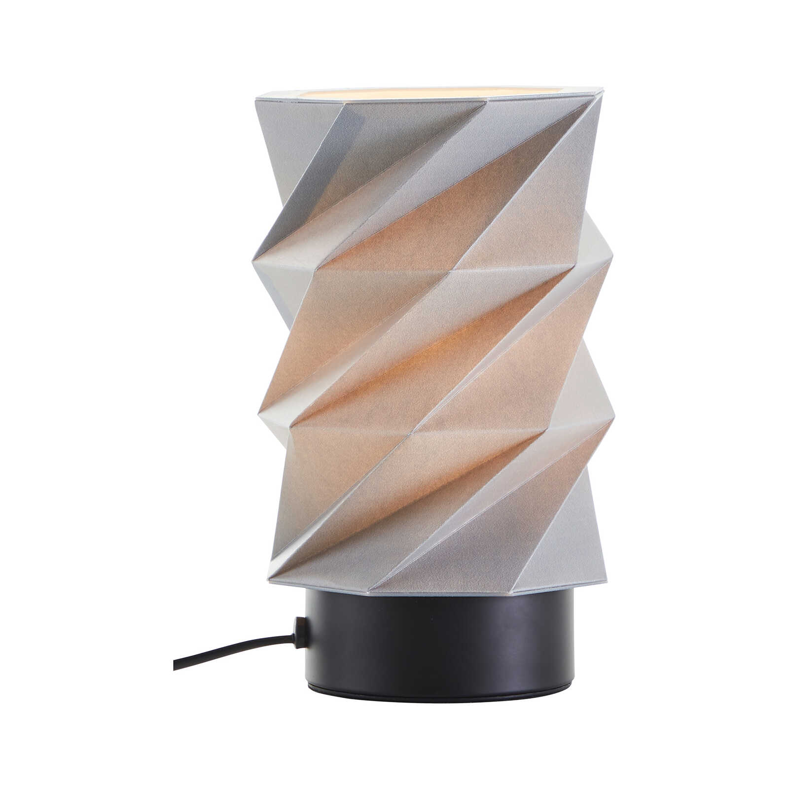        Origami look table lamp - Modern LED lamp in geometric style 13.5cm diameter x 22cm height - grey, black
    