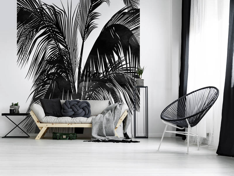            Schwarz-Weiß Fototapete Palmen Sunset Boulevard
        