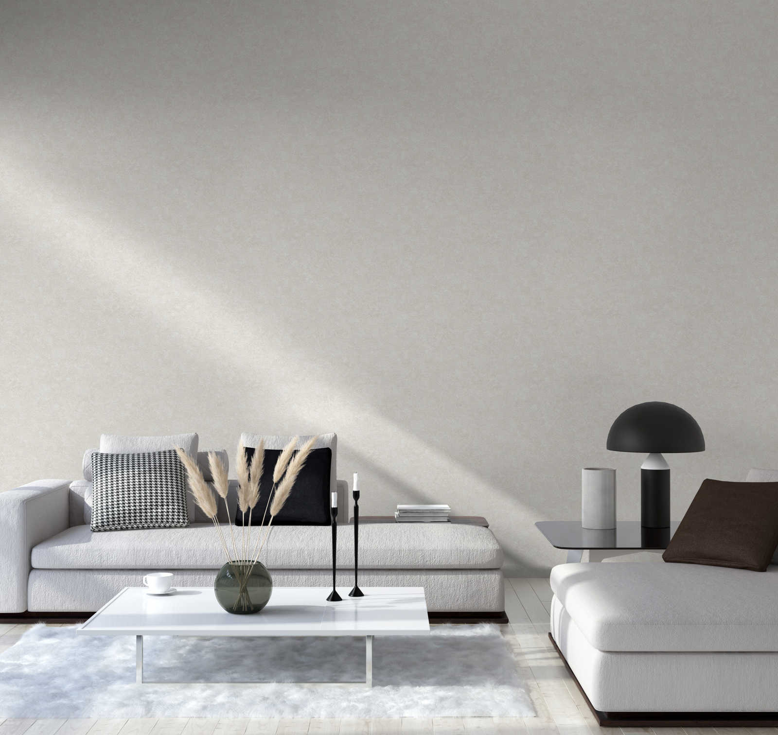             Helle Vliestapete mit Strukturmuster – Creme, Weiß
        