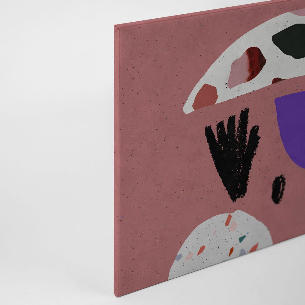             Terrazzo 5 - Leinwandbild in Löschpapier Struktur, Terrazzo Collage – 0,90 m x 0,60 m
        