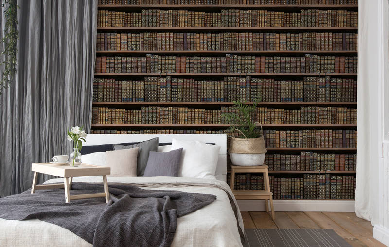 Schlafzimmer, Bücherwand, Arbeitszimmer-Deko, Pflanze, Nachttisch