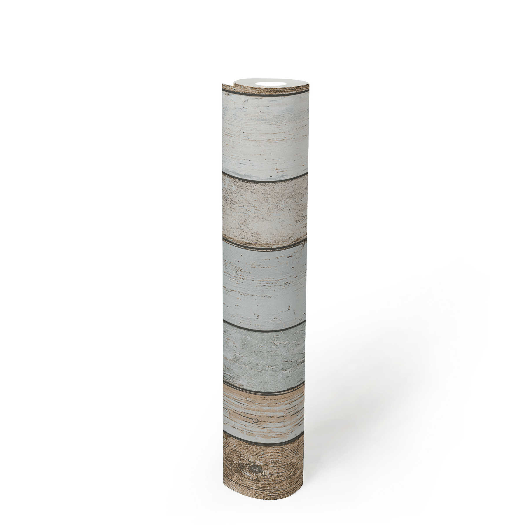 Holztapete im Shabby Chic &amp; Boho Stil – Blau, Braun