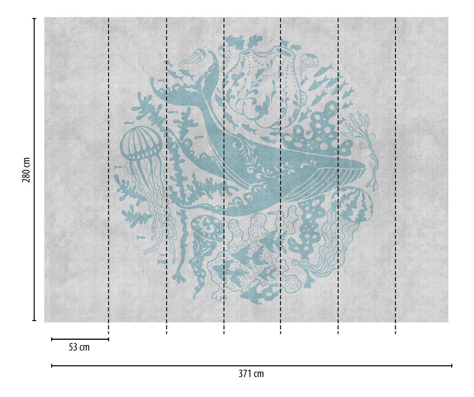             Tapeten Neuheit | Motivtapete Unterwasser Wal, Quallen & Korallen
        