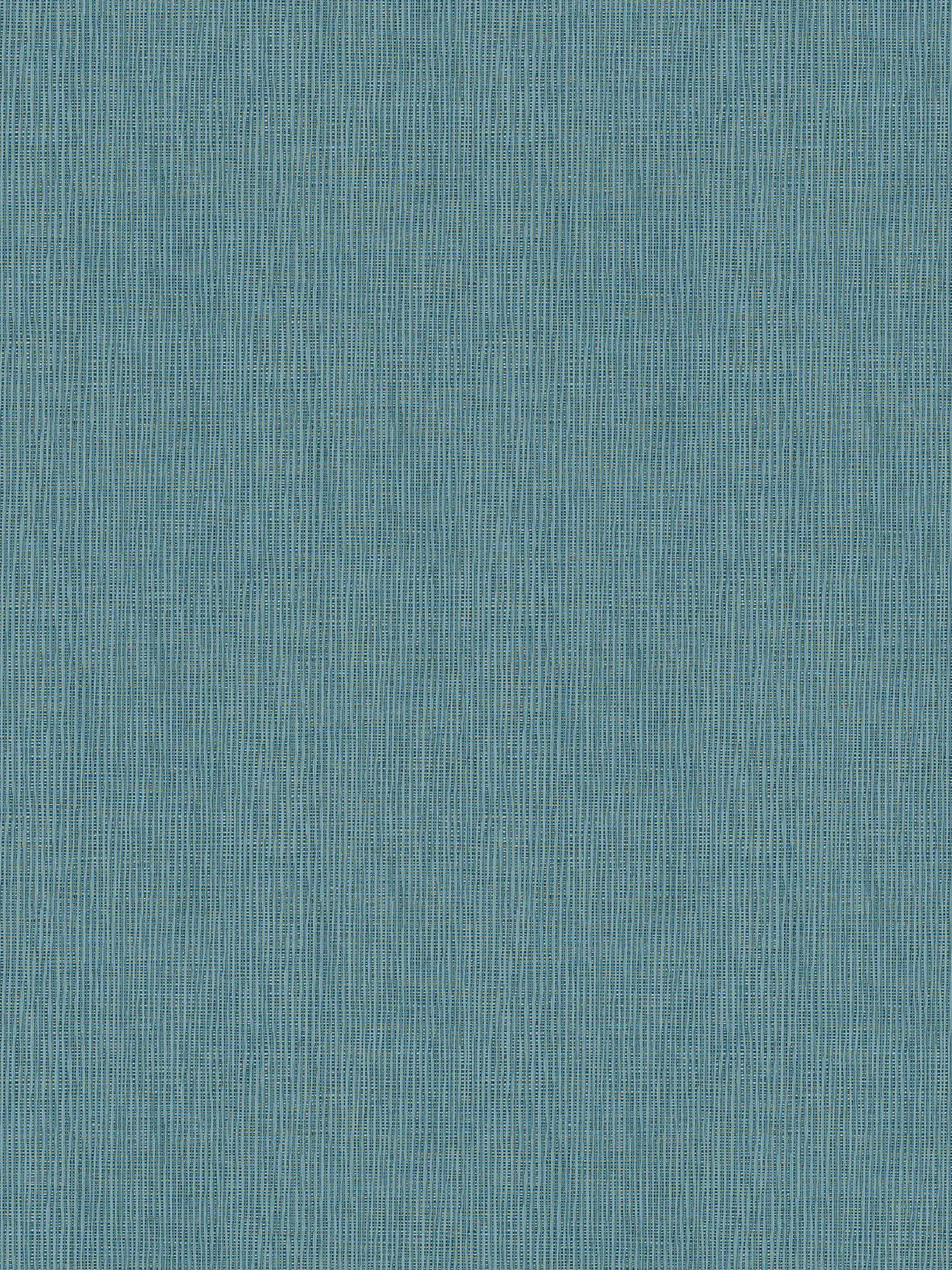 Blaue Tapete Gewebeoptik Petrol Farben mit Gold-Akzent