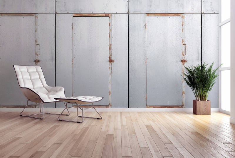  Lounge chair,  white chair,  Leder,  Metallrahmen,  minimalistisch