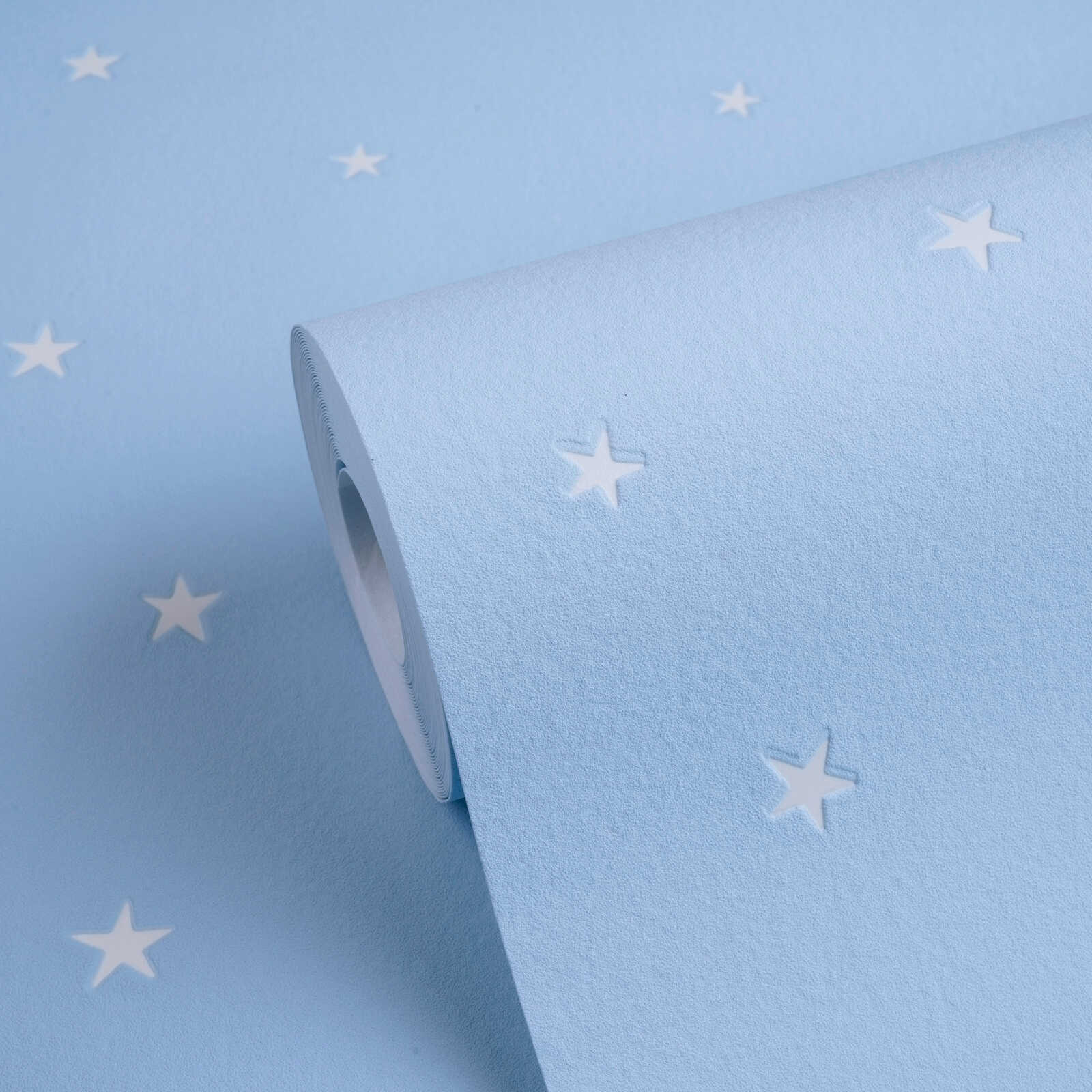 Wandpapier, Stoffpapier, Blau, Sterne, Muster