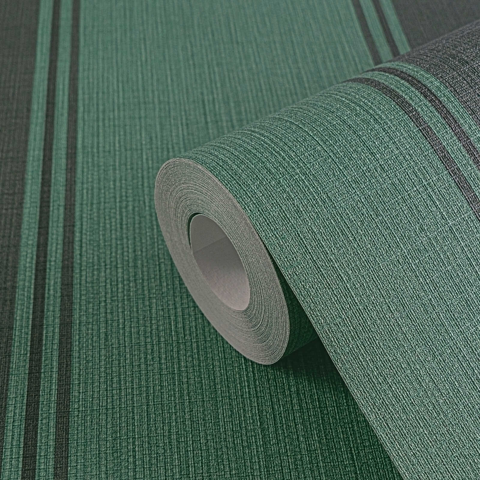             Gestreifte MICHALSKY Vliestapete mit Kontrast – Grün, Schwarz, Grau
        