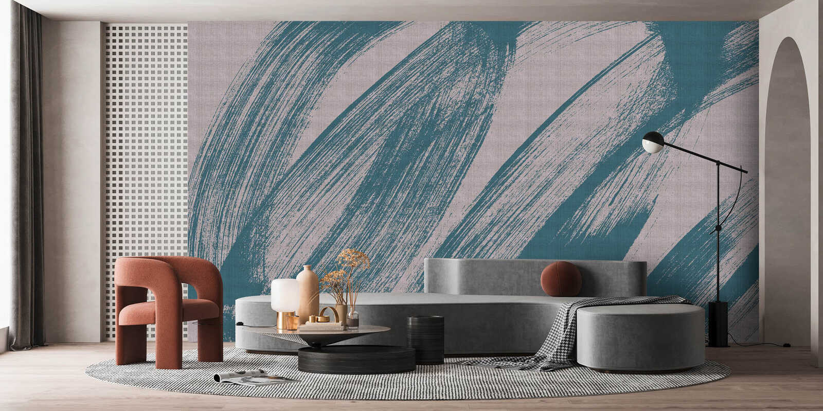 Wohnzimmer-Design, Wandmuster, Sofa, Lounge-Set, Dekoration