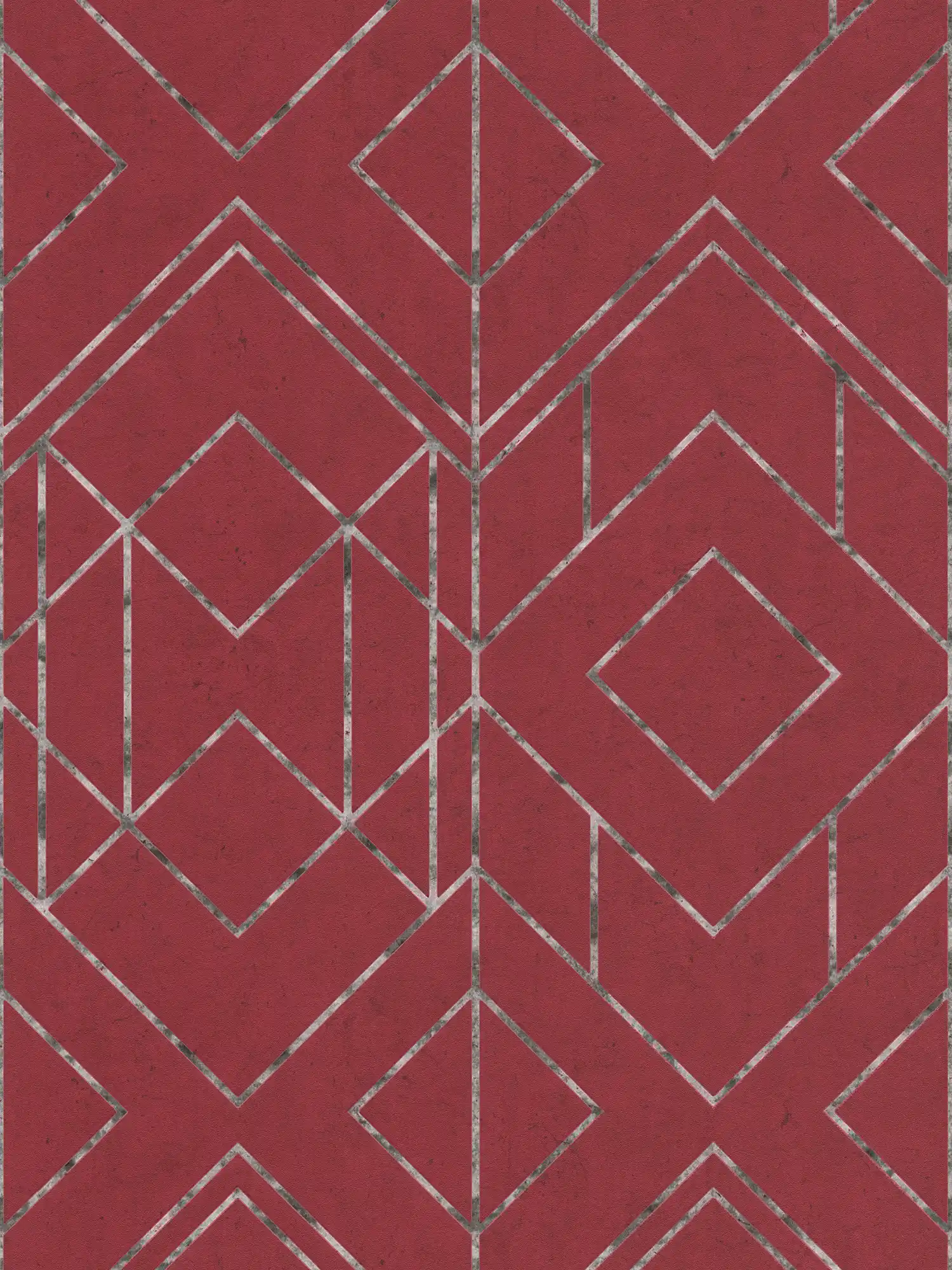 Tapete mit Gold-Akzent im modernen Grafik-Stil – Metallic, Rot, Schwarz