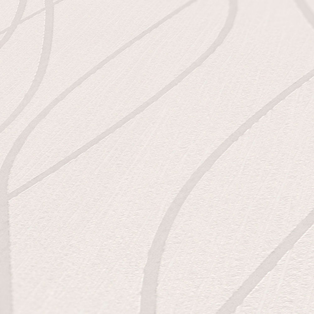             Unitapete mit grafischem Linienmuster – Weiß
        