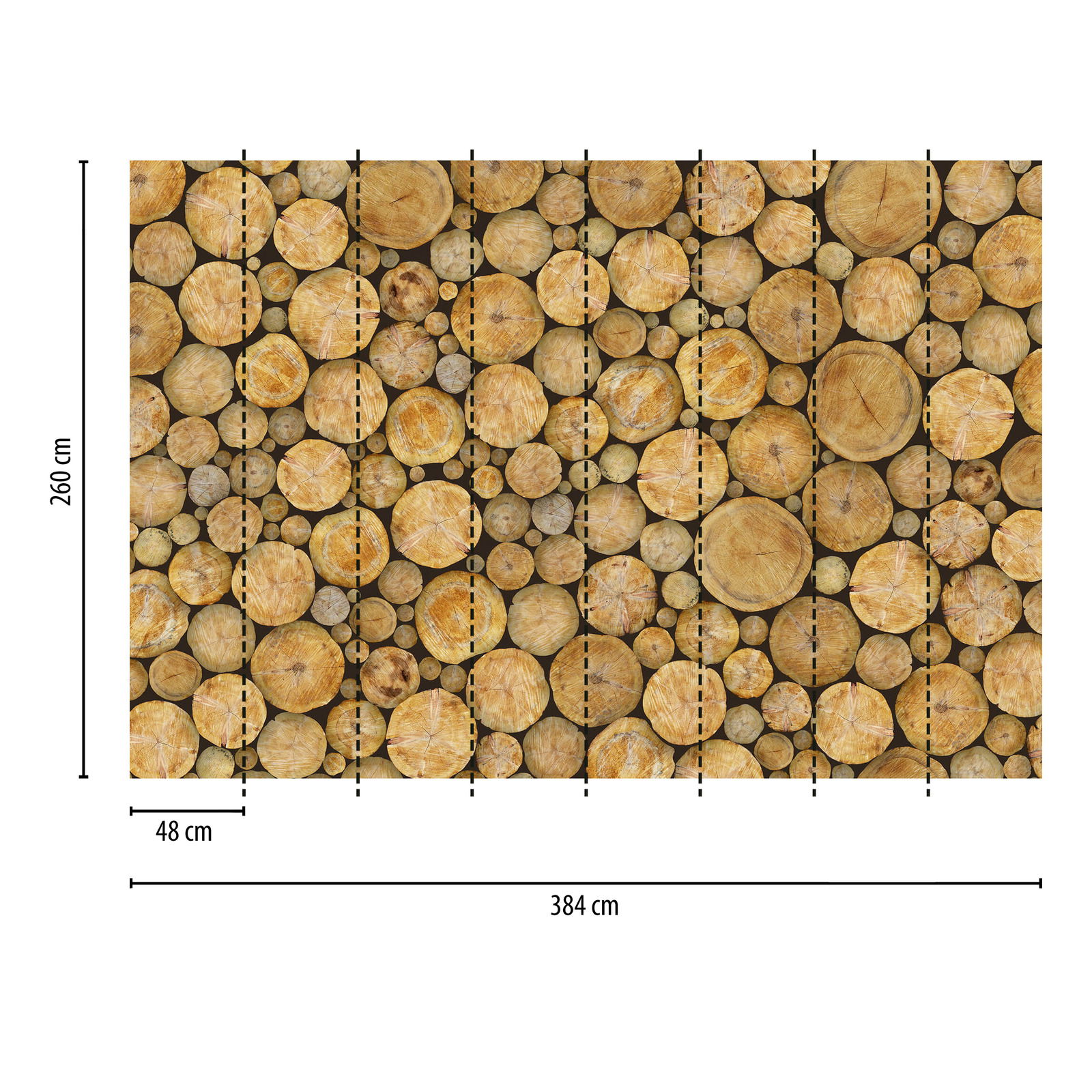             Fototapete Baumstamm 3D Optik – Braun, Beige, Schwarz
        