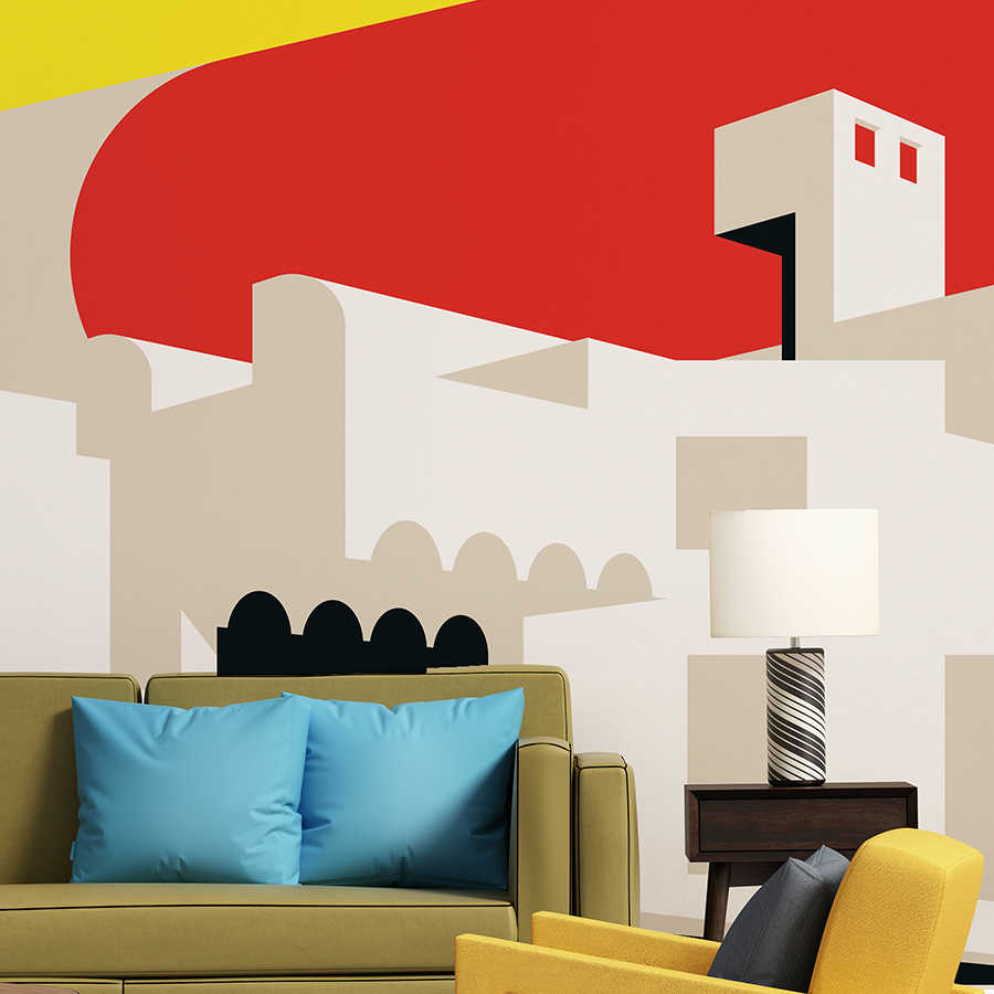         Barcelona 75 mural in colourful retro style
    