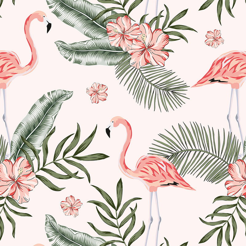 Flamingo, tropisch, tropisches Muster, rosa Flamingo, Palmenblätter