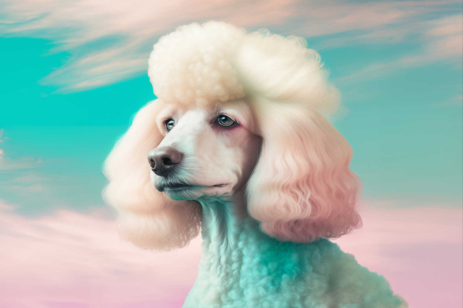             KI-Leinwandbild »rainbow dog« – 90 cm x 60 cm
        