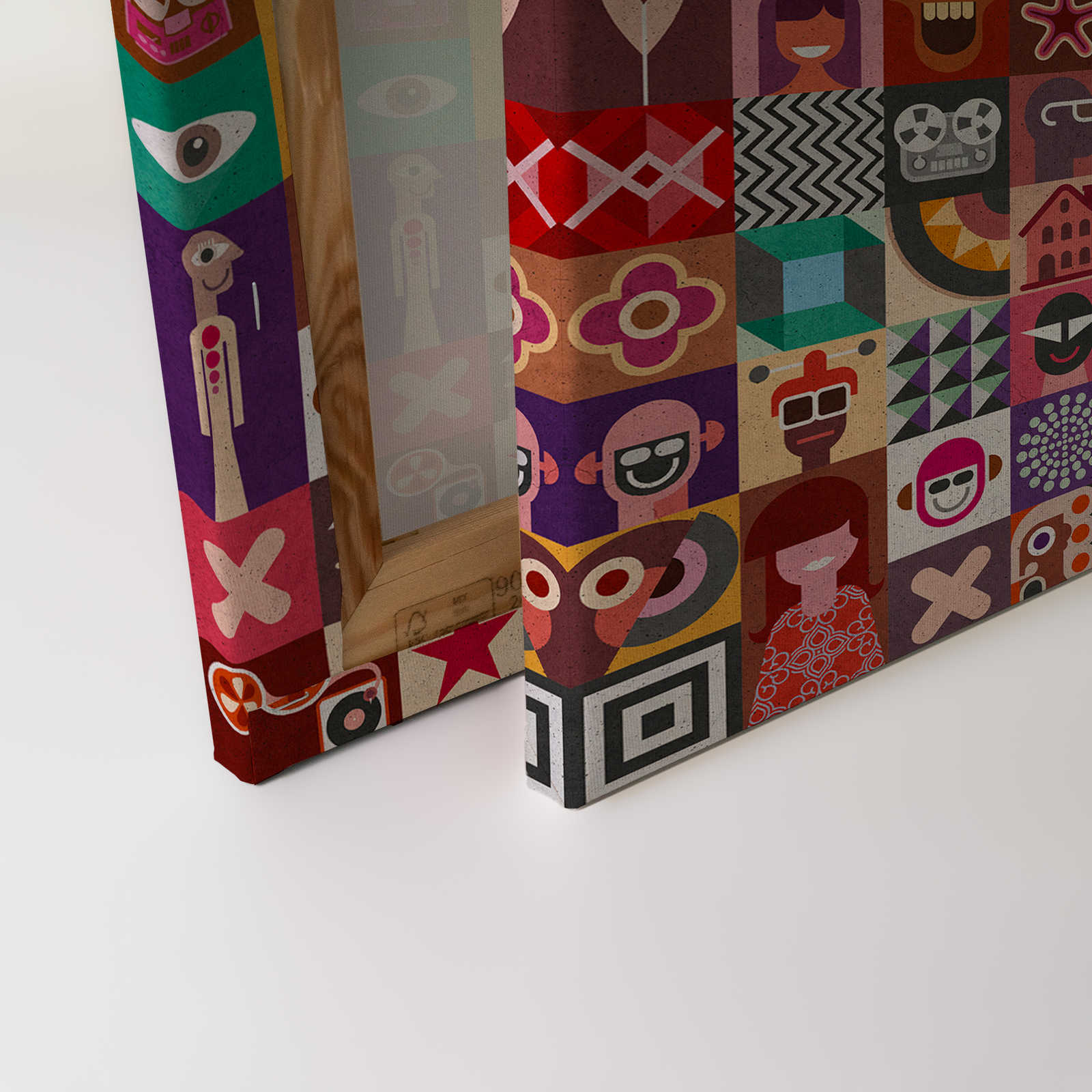             Come as You Are 1 - Beton Optik -Mosaik als beeindruckendes Leinwandbild – 0,90 m x 0,60 m
        