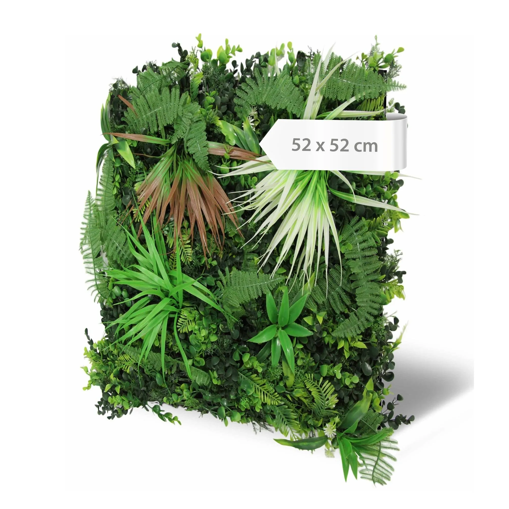 Wandpaneele Kunstpflanze mit exotischem Mixed-Flora-Design 52 x 52 cm - Grün