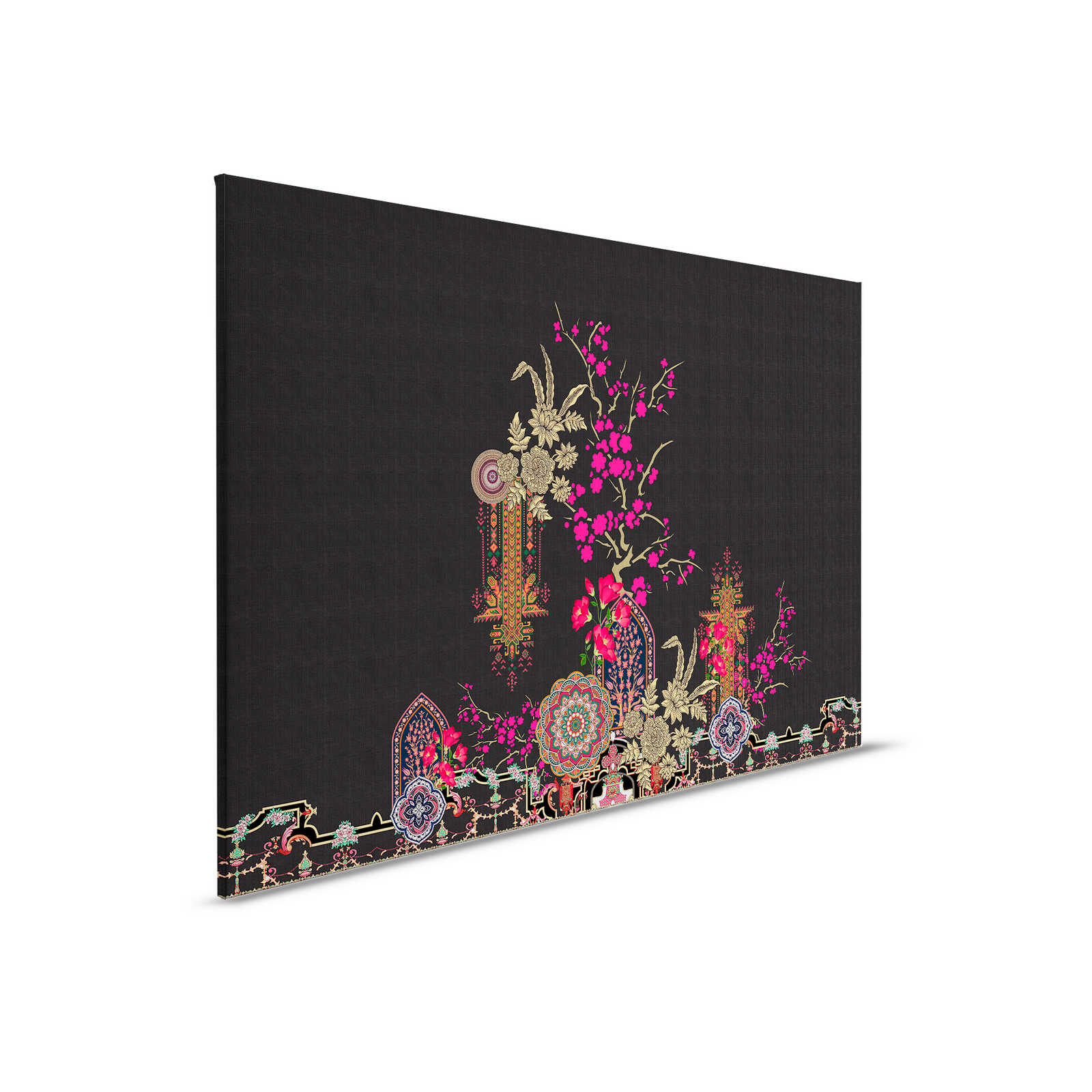         Oriental Garden 2 - Leinwandbild Tropische Muster & Blüten – 0,90 m x 0,60 m
    