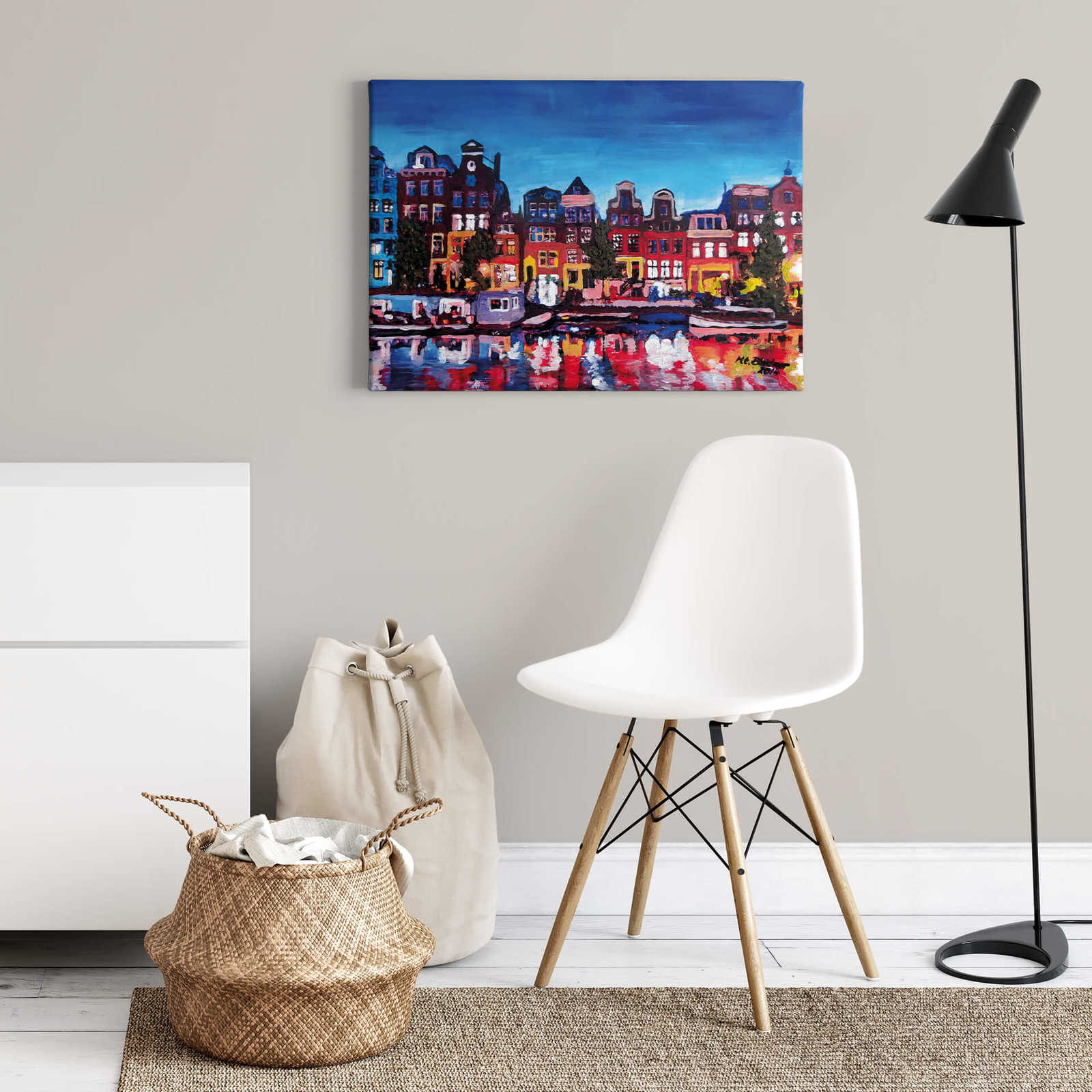 Leinwandbild Gemälde 'Amsterdam' von Bleichner – 0,70 m x 0,50 m