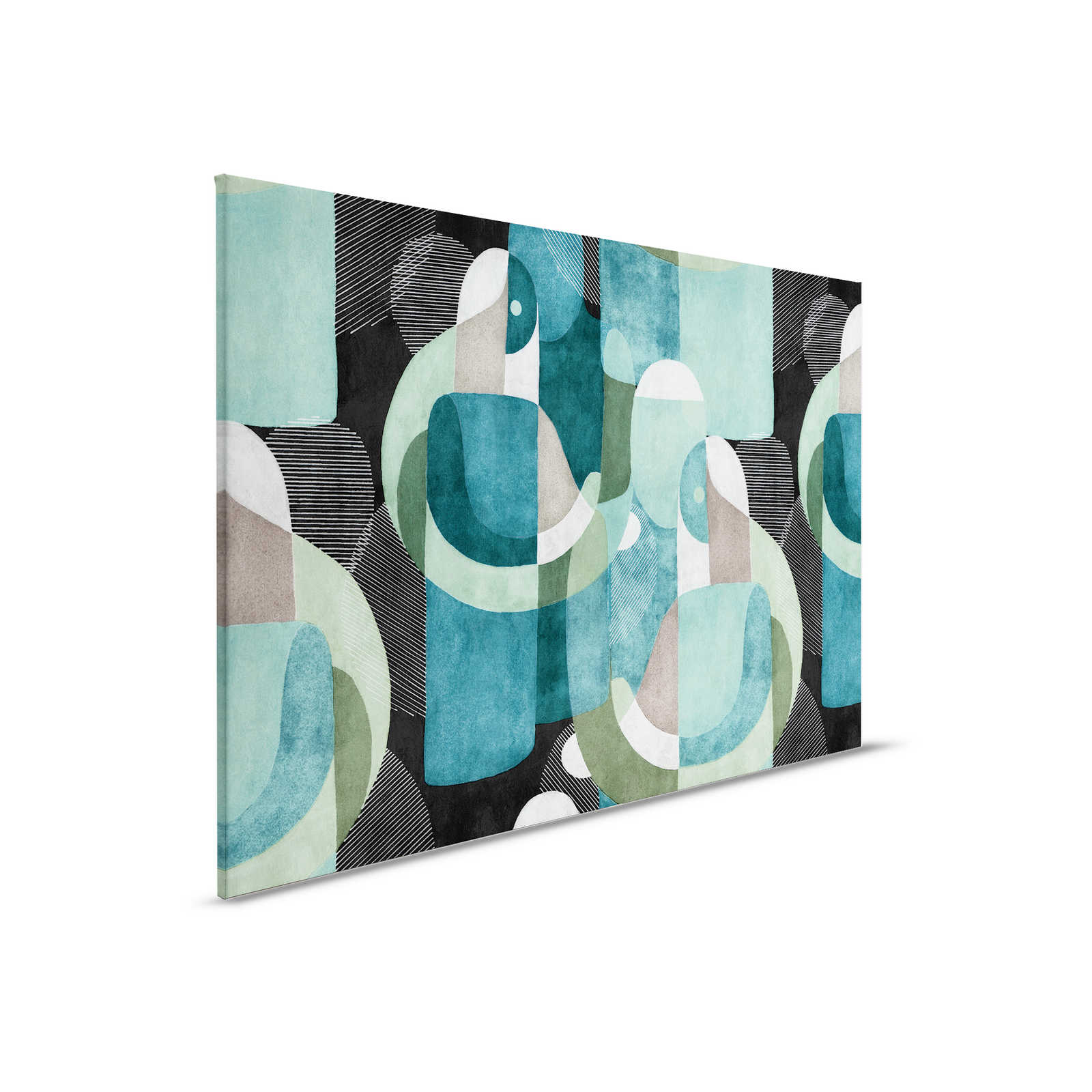         Meeting Place 1 - toile design abstrait ethnique noir & vert - 0,90 m x 0,60 m
    