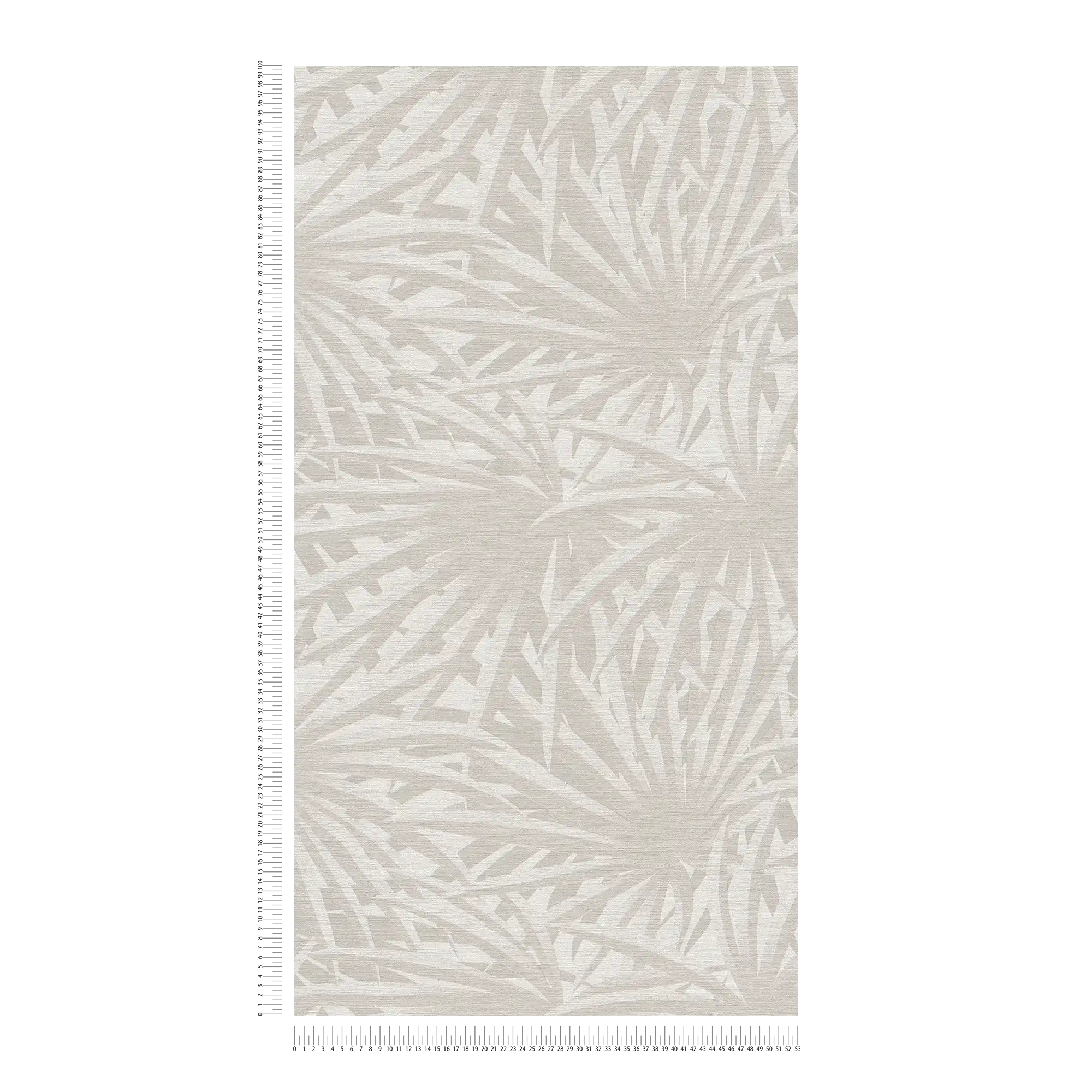             Vliestapete Blätterdesign mit Metallic-Glanz – Grau, Metallic, Weiß
        