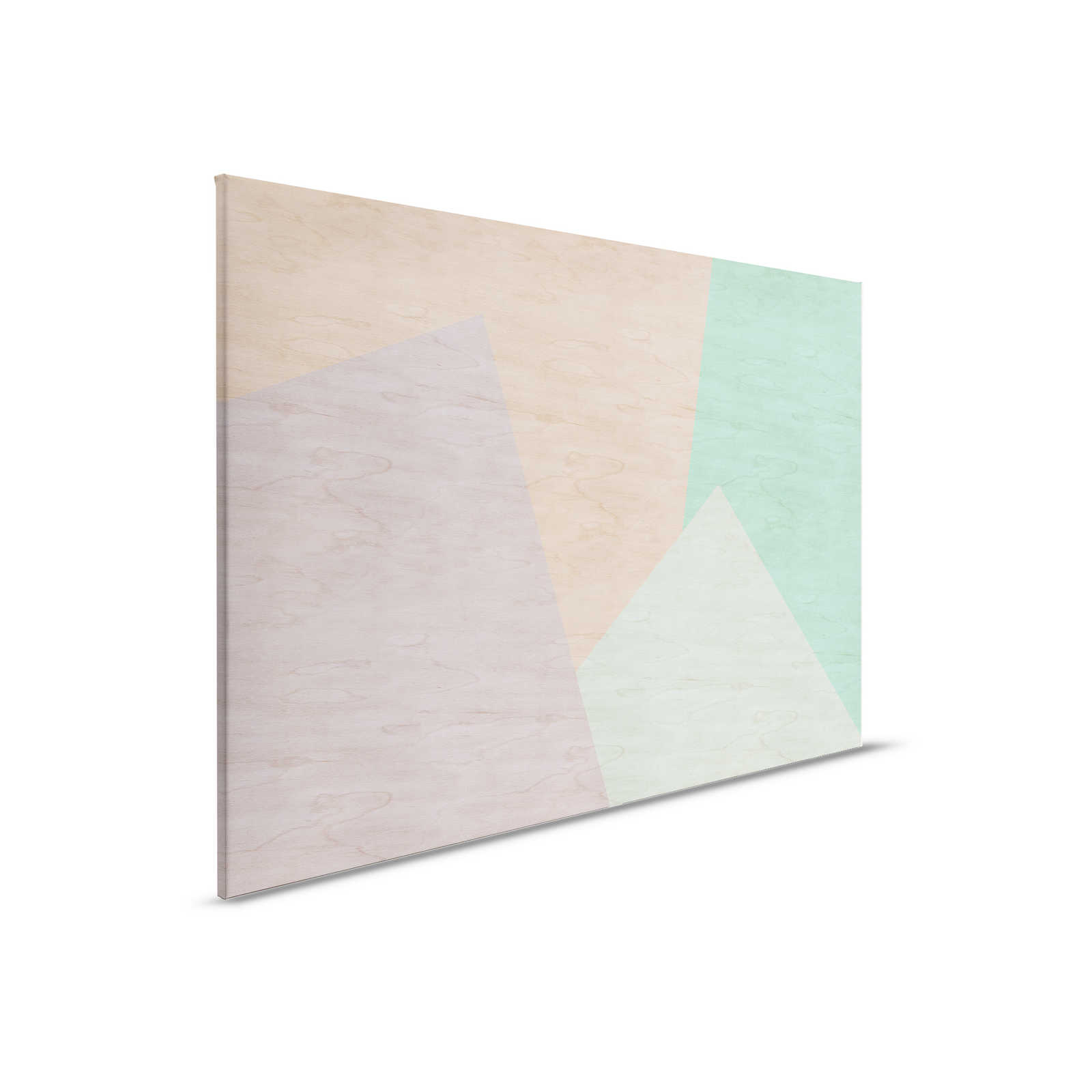         Inaly 1 - Abstraktes, buntes Leinwandbild in Sperrholz Optik – 0,90 m x 0,60 m
    