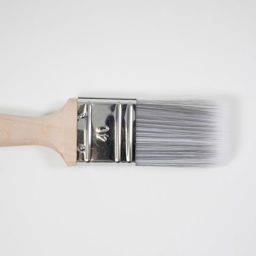             Platte borstel 40mm - 9e dikte - SoftTex zilver gemengd varkenshaar
        