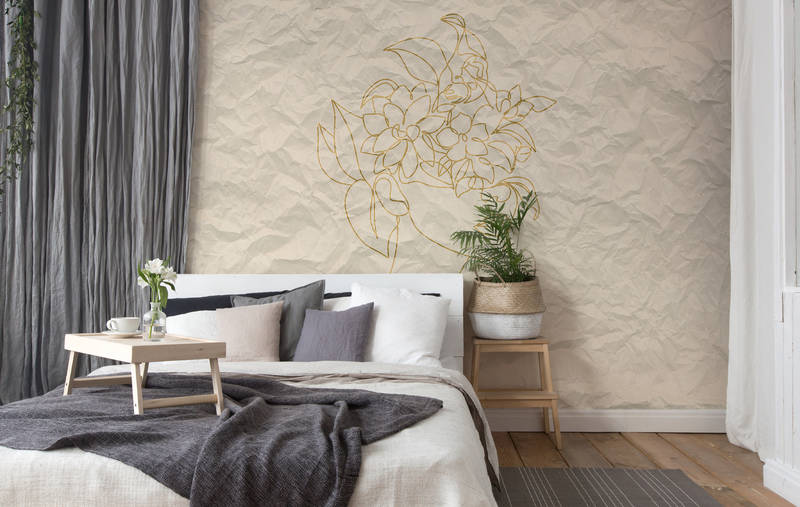 Bett, Kissen, Überwurf, Pflanzen, Wandkunst