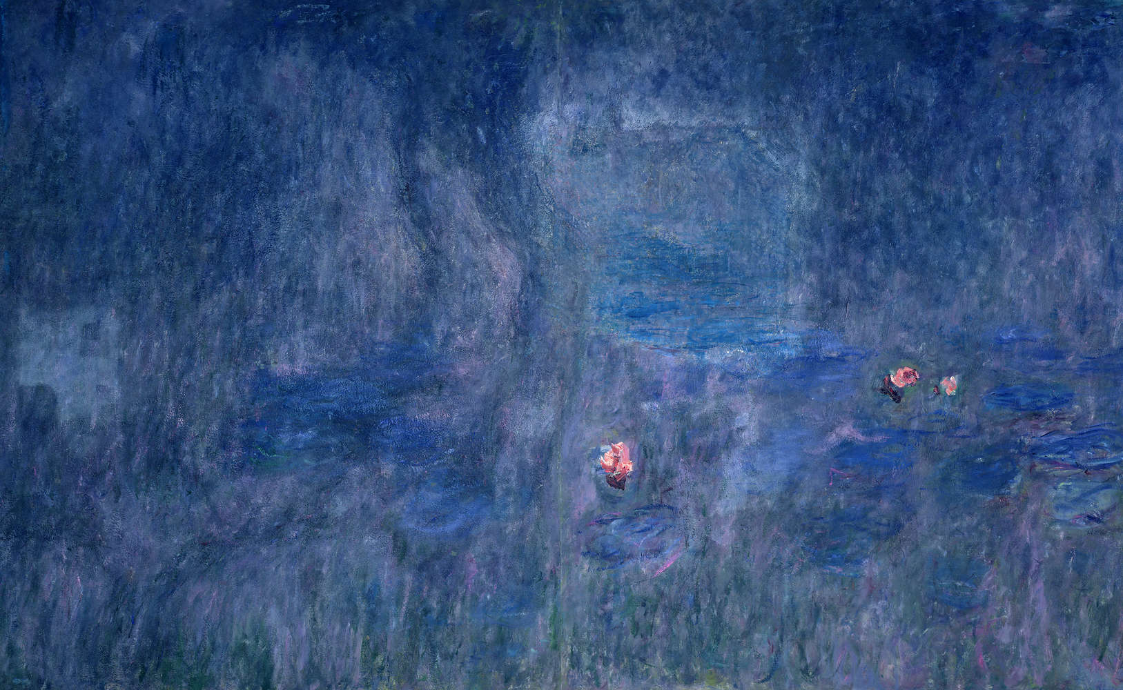 abstrakt, blau, wasser, blumen, impressionistisch