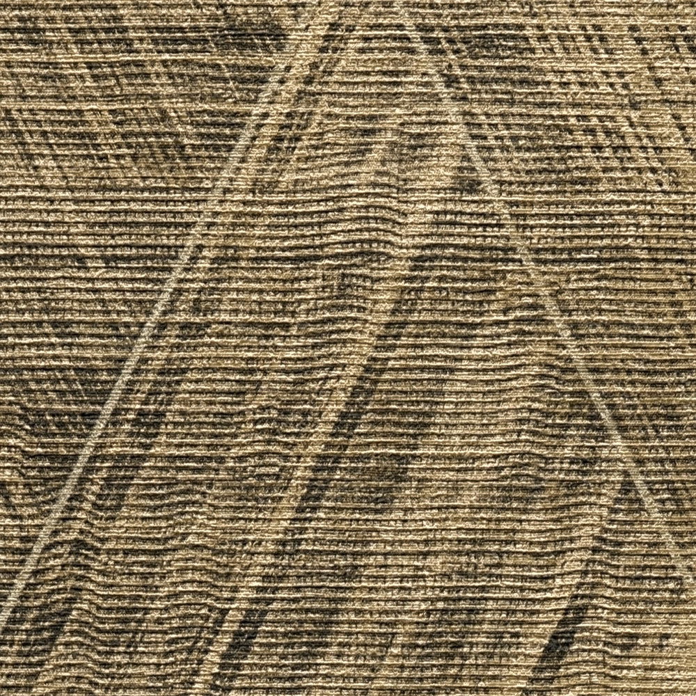             Ethno Tapete mit Rauten Design – Metallic, Schwarz
        