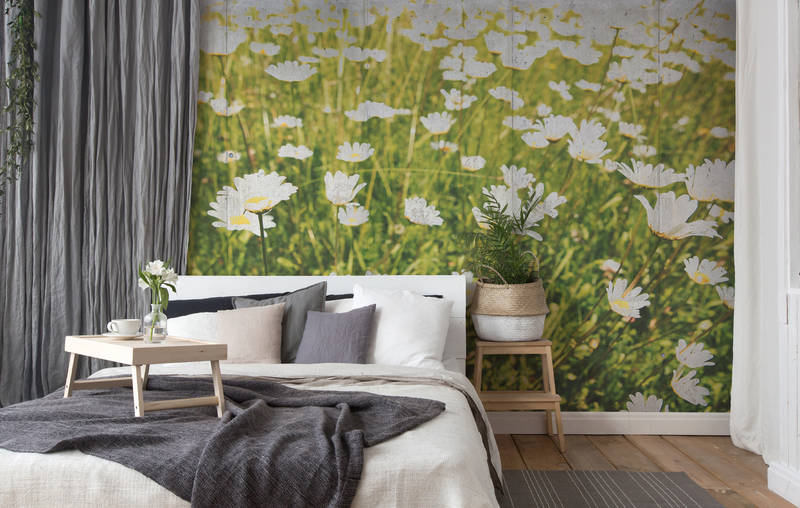 Blumen-Wandtapete, Dschungelbild-Wandtapete, Kissenvordergrund, Bettzimmer-Dekoration, Blumenmuster