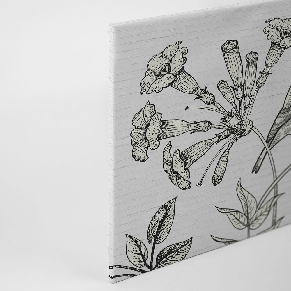             Steinwand Leinwandbild mit Natur Design im Zeichenstil – 0,90 m x 0,60 m
        