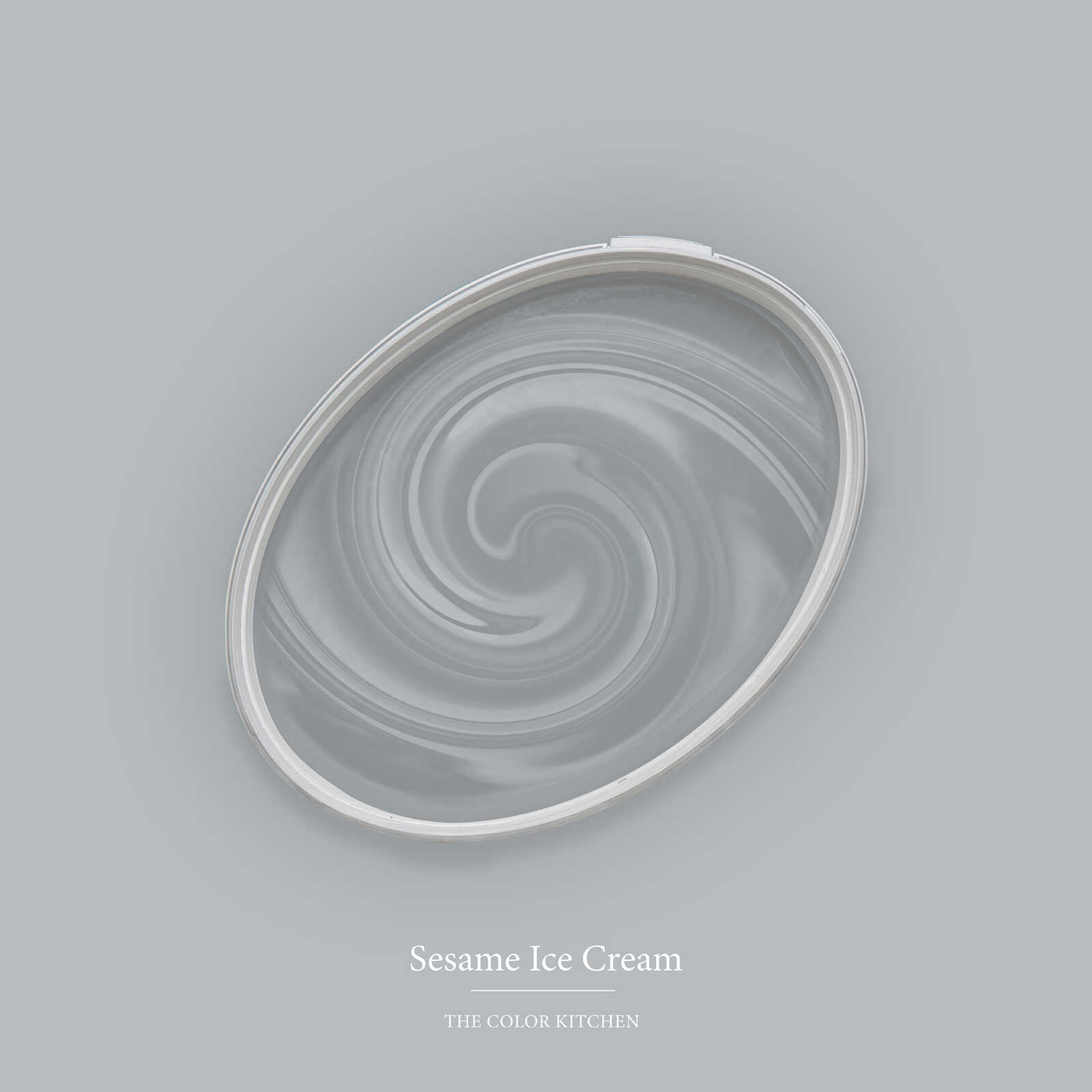 eiscreme, sesam, swirl, behälter, grau