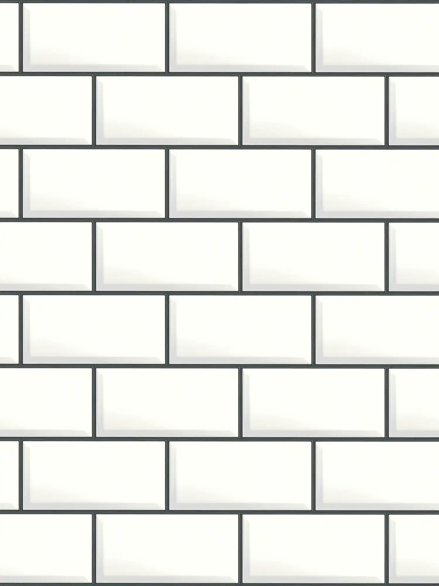         Behang badkamer witte metro tegels met 3D effect
    