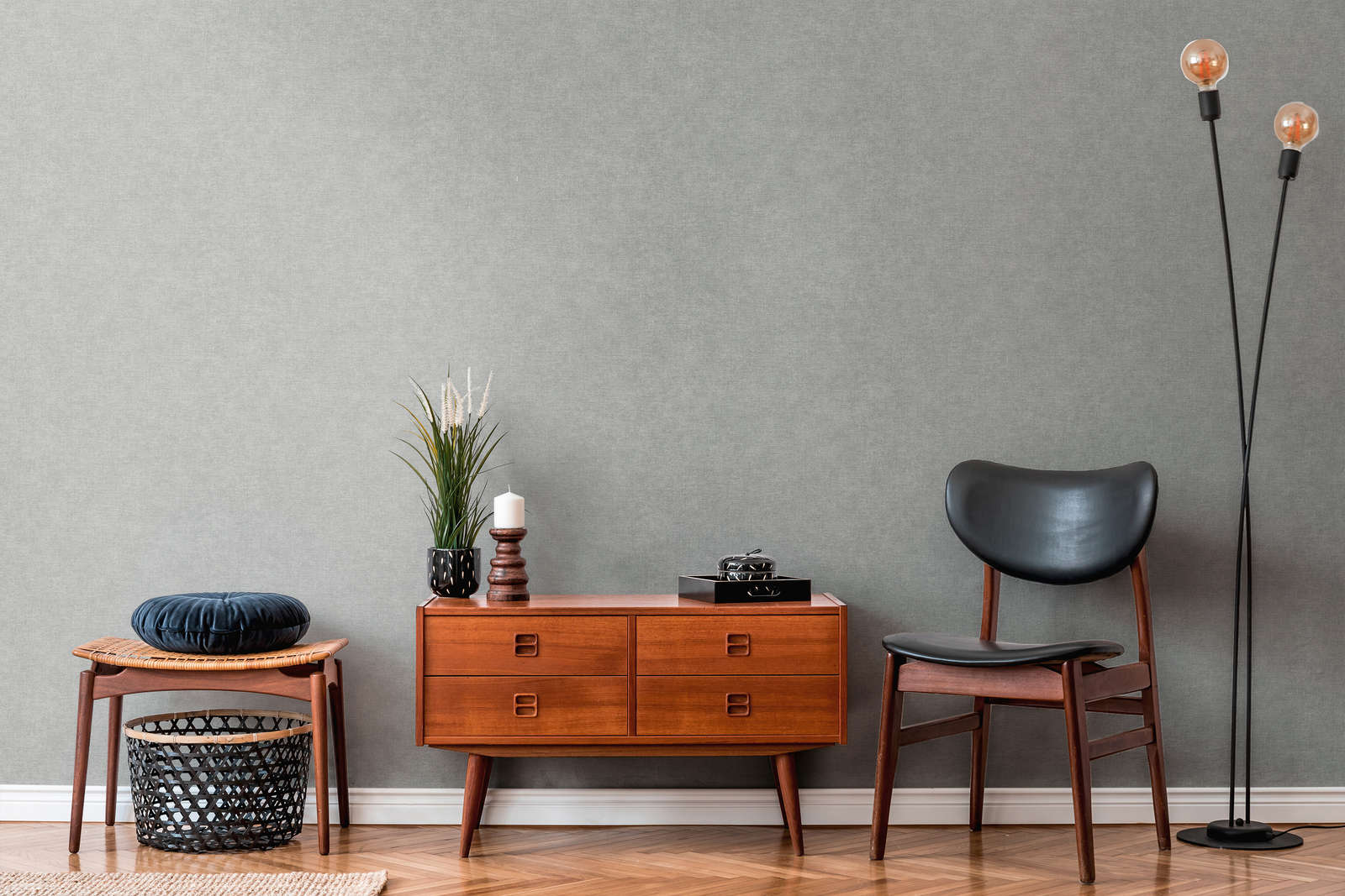 Mid-Century, Konsole, Schrank, Holz, Lampens