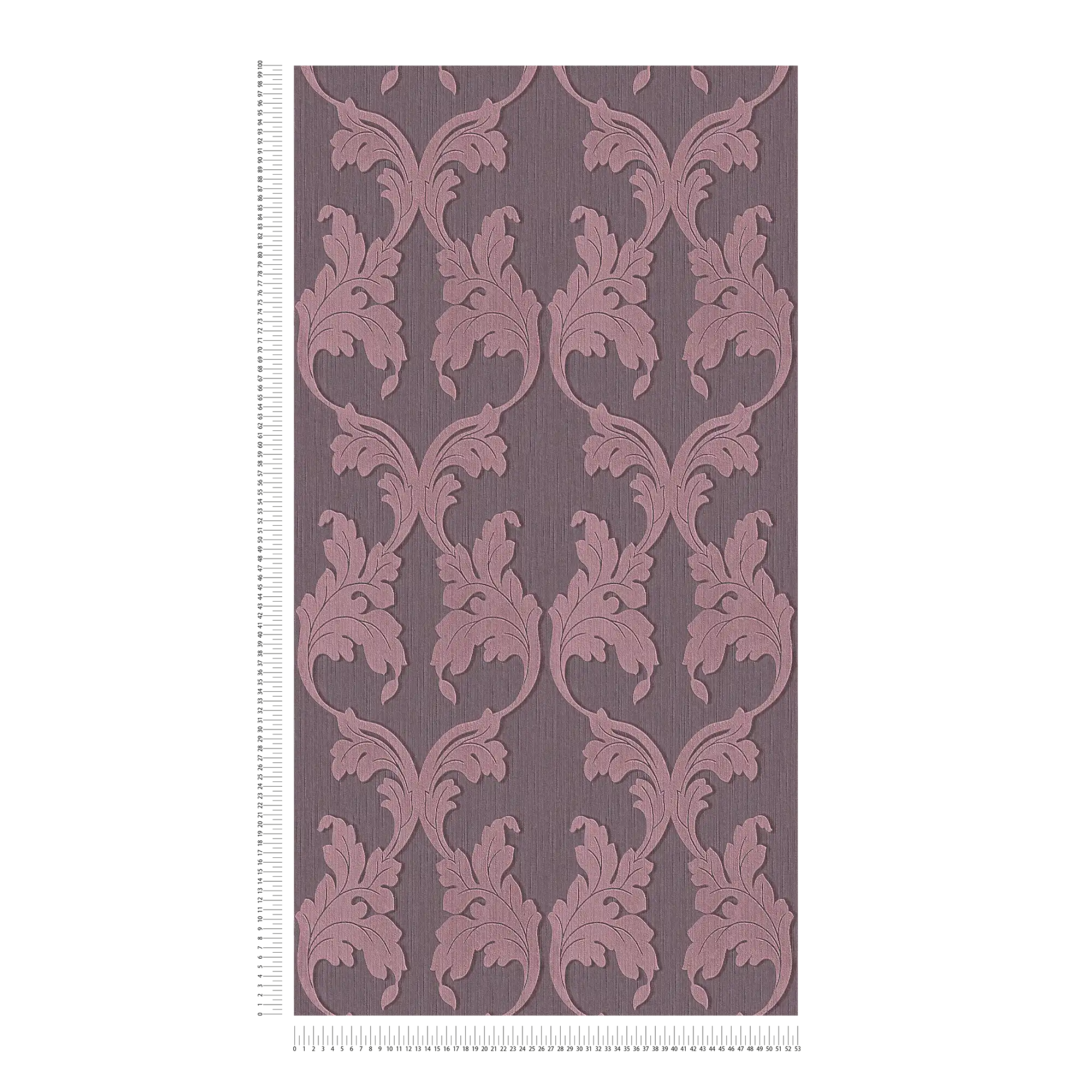             Textil Tapete mit Barock Ranken – Lila
        