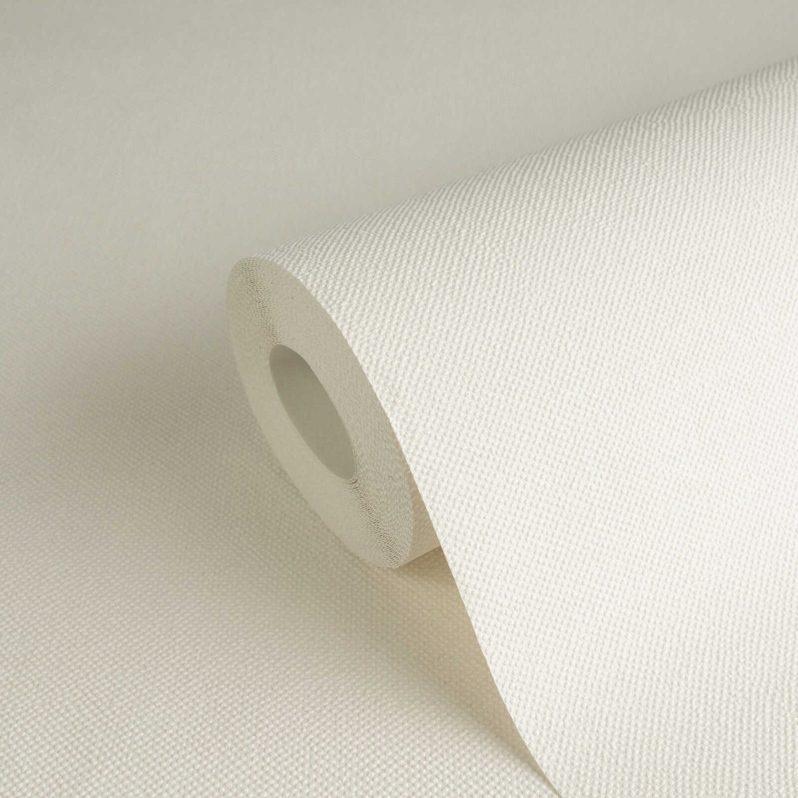 Vliestapete einfarbig in Stoffoptik – Weiß, Creme