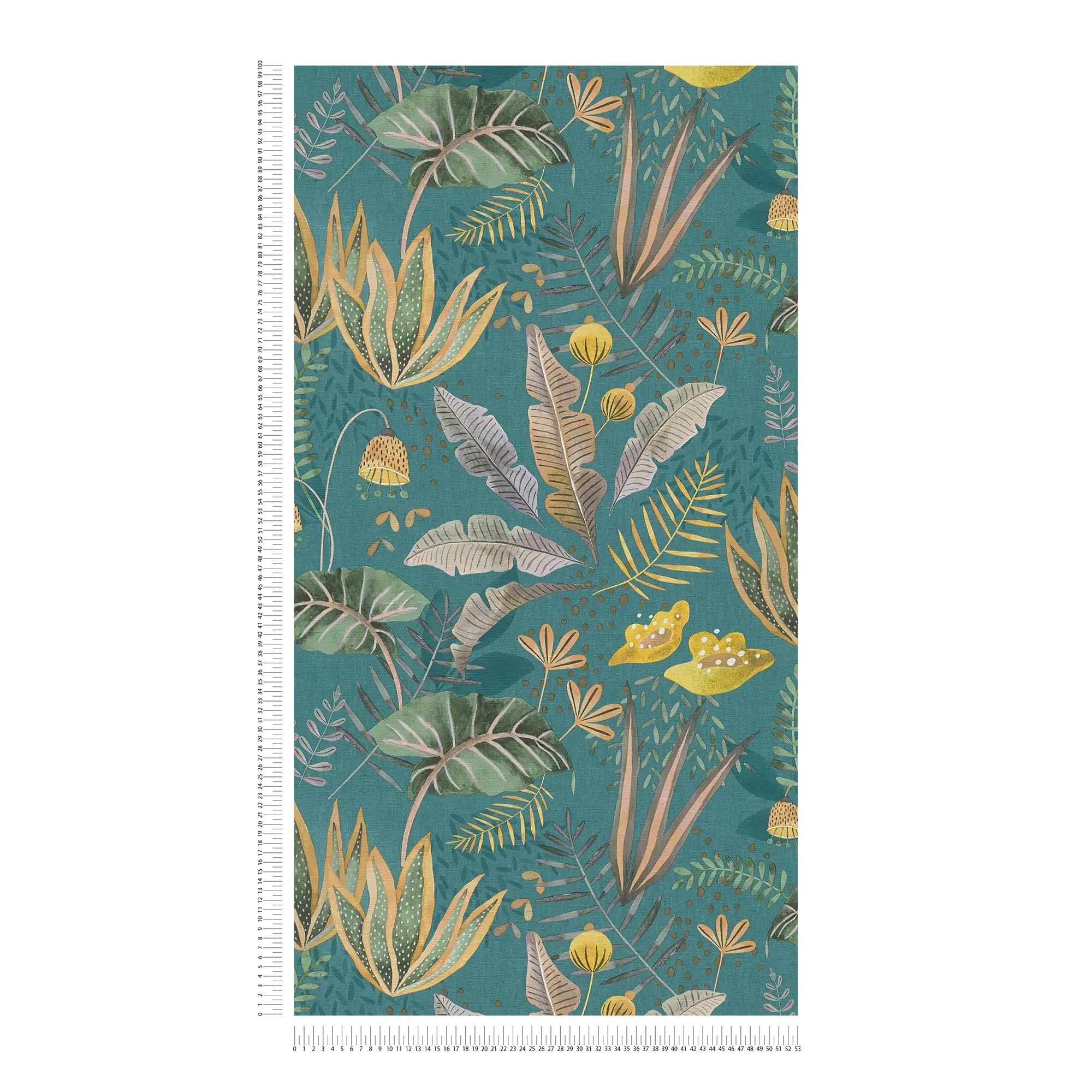 Papier Peint Marburg Feuilles Bleu-vert 10,05m X 0,53m – Style Campagne Et Nature