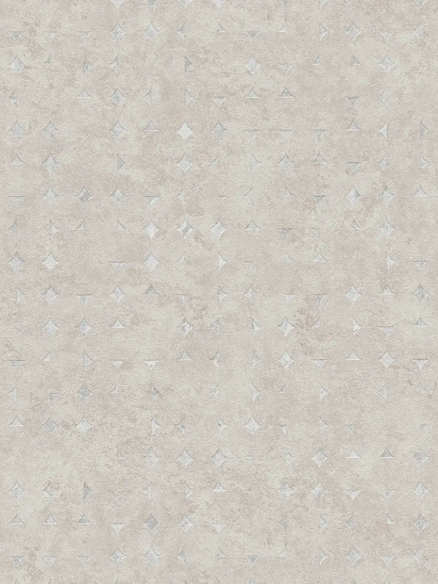 Vliestapete mit geometrischem Formen leicht glänzend – Beige, Silber