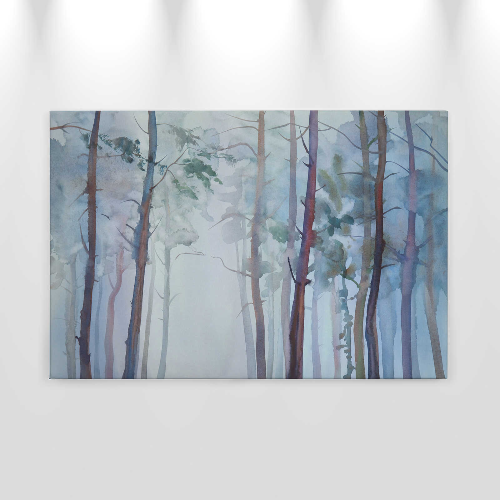 Leinwand mit Waldmotiv im Aquarellstil – 0,90 m x 0,60 m